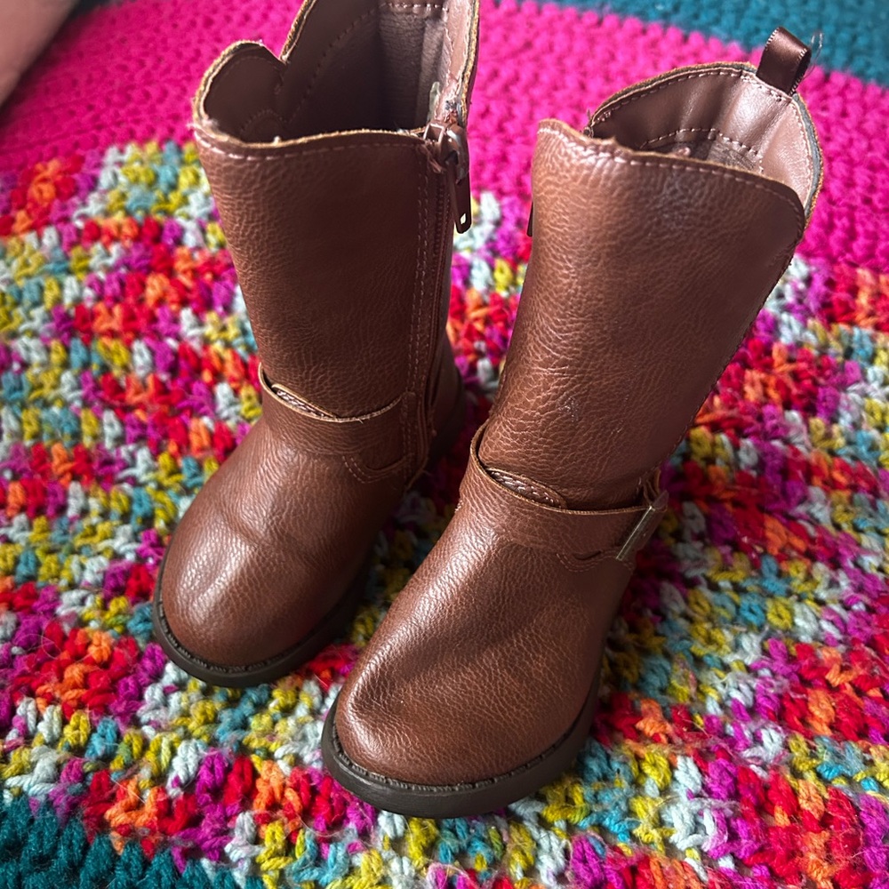 Brown Leather Boots for Kids